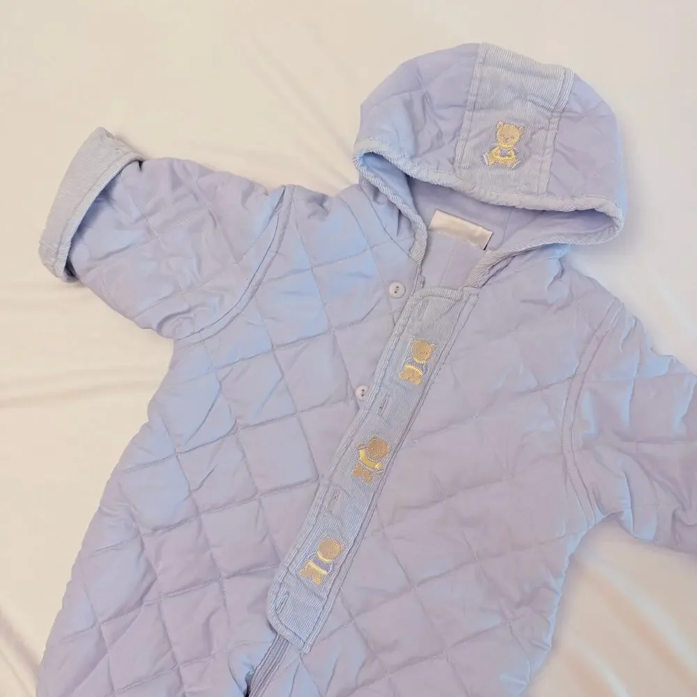 Vintage 2000 Y2K First Impressions Quilted Teddy Bear Bunting Winter Outfit 3-6m